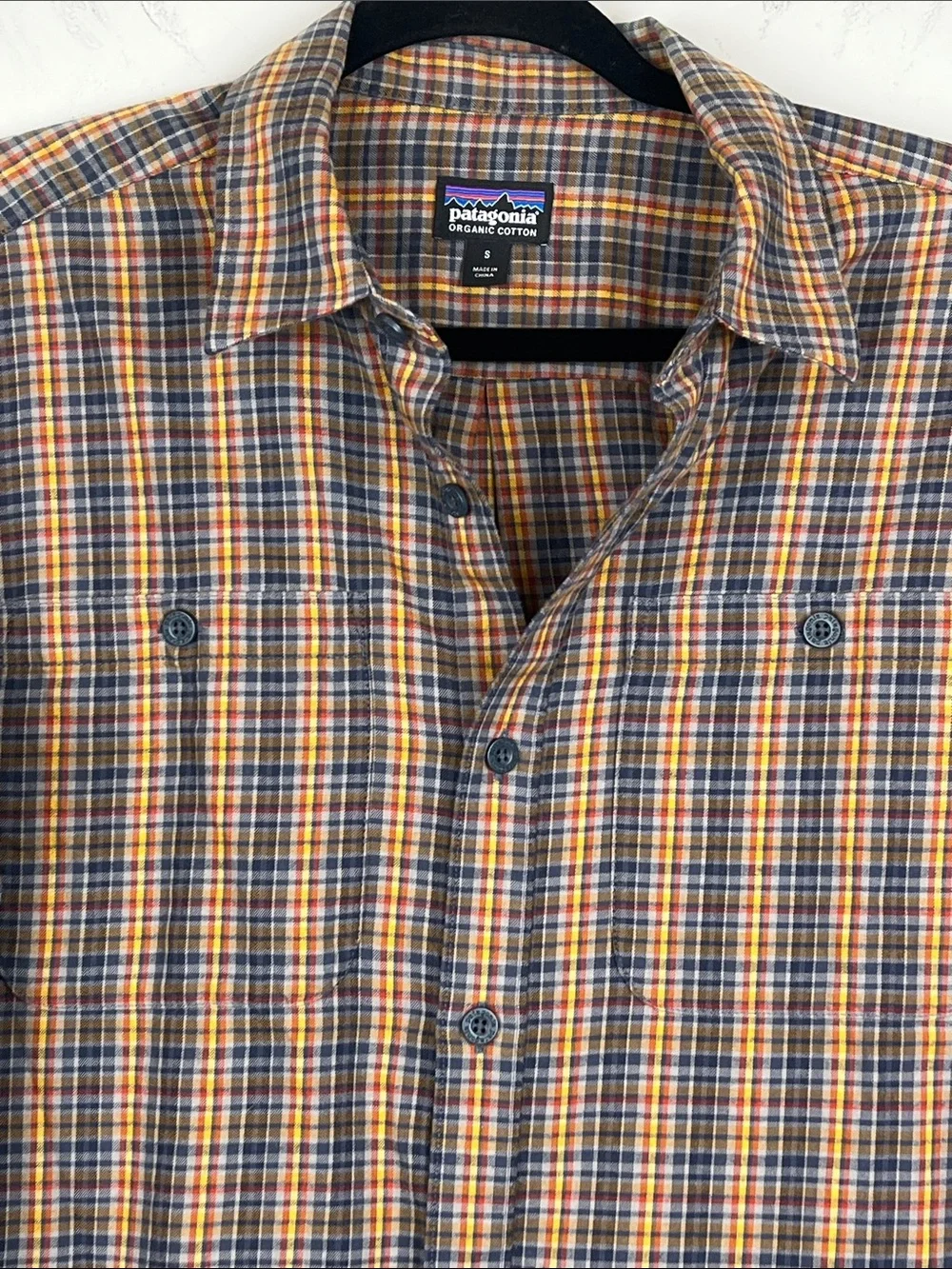 Patagonia Organic Pima Cotton Long-Sleeve Plaid Button-Down Shirt Men's Small